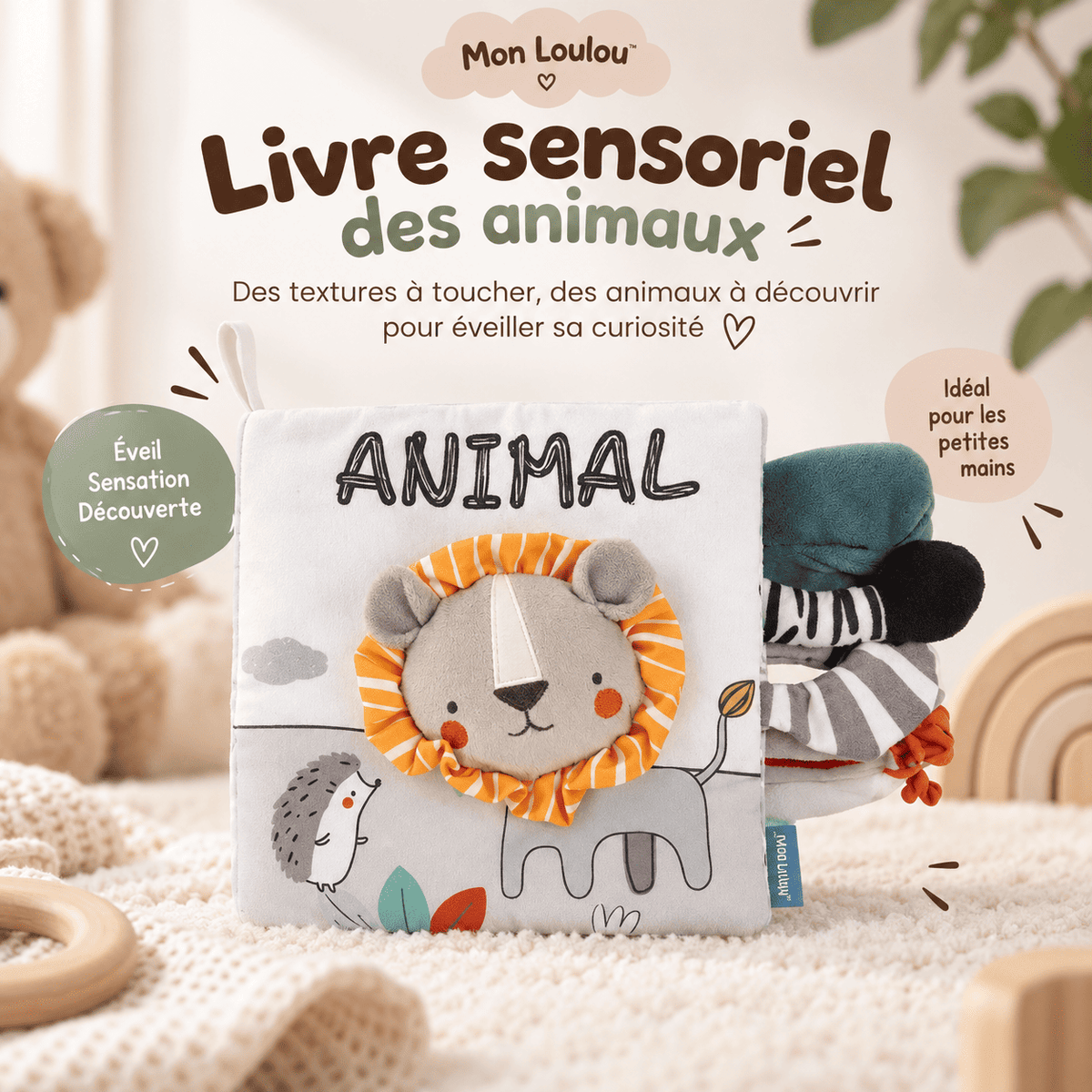 🦁 Livre sensoriel des animaux